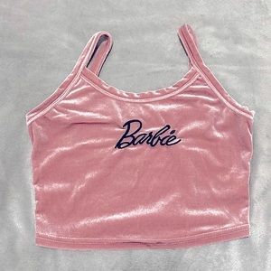 Pink Velvet “Barbie” Cropped Tank from Shein
